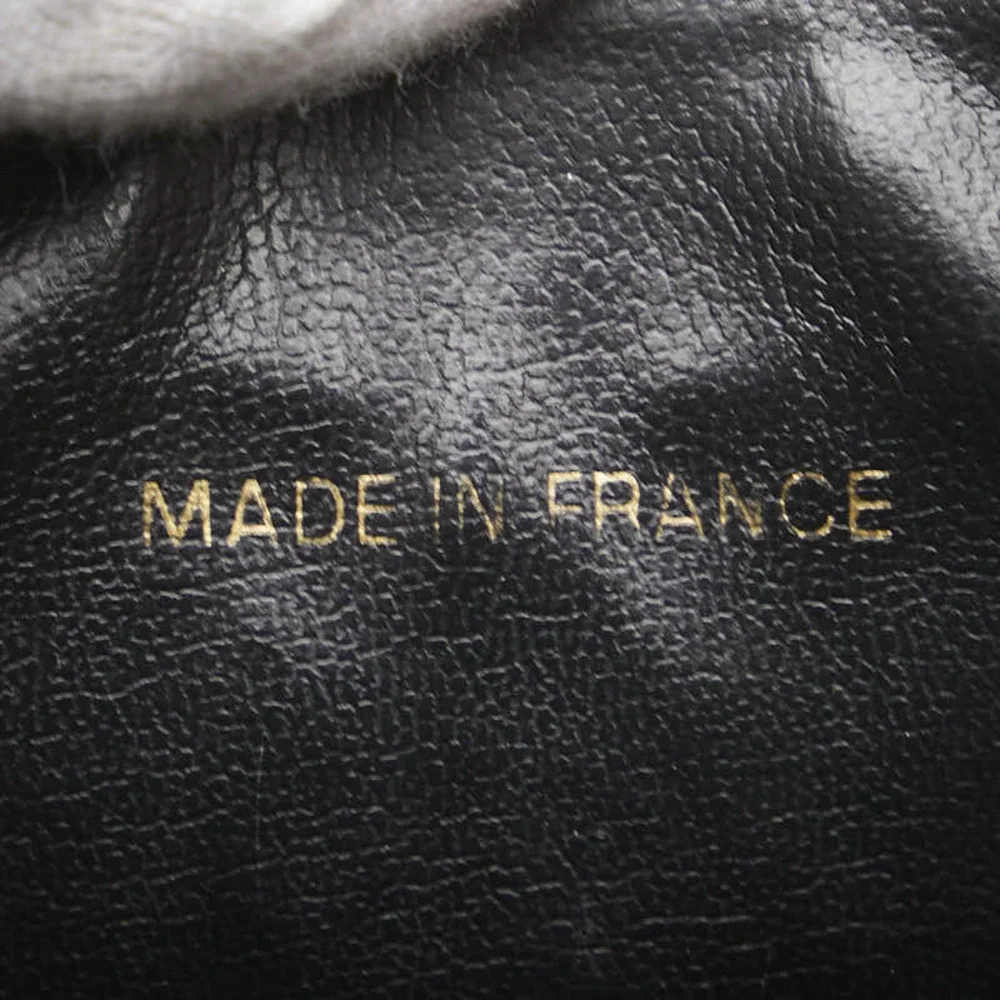 CHANEL Black Caviar Leather Logo Pouch